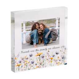 Gift For Friend Personalised Acrylic Photo Plaque Floral Frame Birthday Or Christmas Keepsake - thumbnail 2