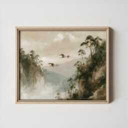 Misty Mountain Poster, Cliff Landscape Print, Nature Wall Art, Paper - thumbnail 4