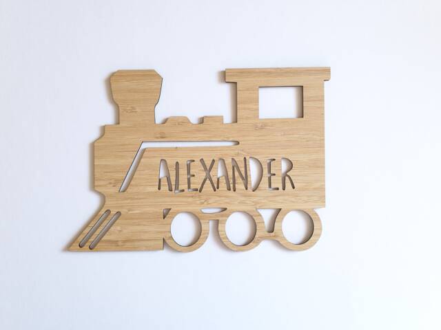 Train Personalised Wooden Wall-Door Hanging-Plaque-Wall Hanging-Kids Door Sign-Custom Name-Kids Gift-Baby Gift-Lasercut-Personalized - image 1