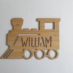 Train Personalised Wooden Wall-Door Hanging-Plaque-Wall Hanging-Kids Door Sign-Custom Name-Kids Gift-Baby Gift-Lasercut-Personalized - thumbnail 2
