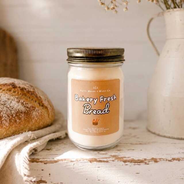 Bakery Fresh Bread Soy Candle - Warm Buttery Dough Scent, Cozy Kitchen Home Fragrance - image 1