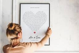 Personalised Heart Lyrics Print - Birthday Gift Custom Song/Frame Not Included - thumbnail 1