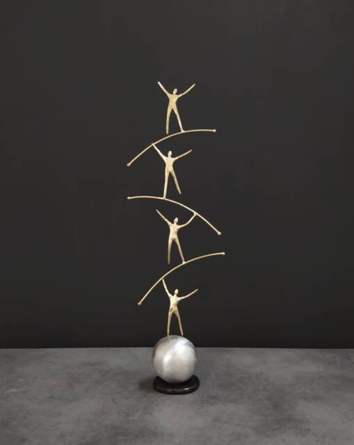"Handmade Bronze Sculpture ""Balancing" - image 1