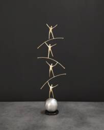 "Handmade Bronze Sculpture ""Balancing" - thumbnail 1