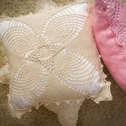 Lace Crochet Pillow Cover - Country Decor, Housewarming Gift - thumbnail 2