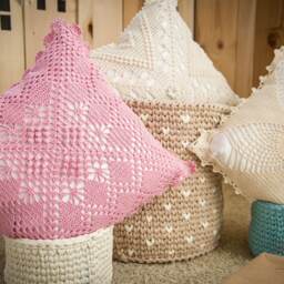 Lace Crochet Pillow Cover - Country Decor, Housewarming Gift - thumbnail 3