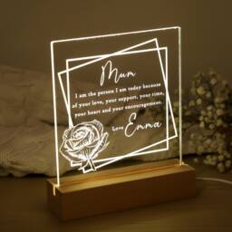 Personalised Mothers Day Gift - For Nan, Grandma, Nanny Grandparents Thank You Mum Night Light - thumbnail 3