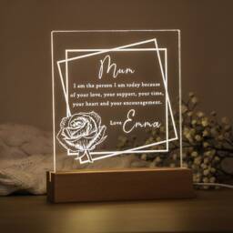 Personalised Mothers Day Gift - For Nan, Grandma, Nanny Grandparents Thank You Mum Night Light - thumbnail 1