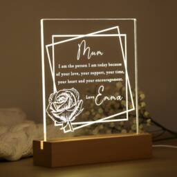 Personalised Mothers Day Gift - For Nan, Grandma, Nanny Grandparents Thank You Mum Night Light - thumbnail 2