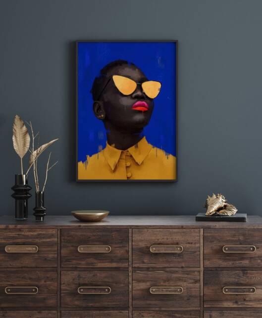 Black Woman Art Print Modern African American Portrait - image 1