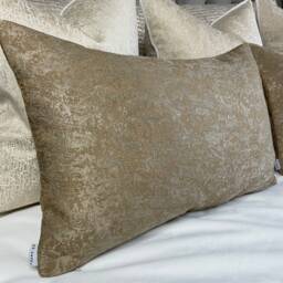 Gold Pillow Cover, Luxury Textured Rectangle Cushion Throw Brass Shimmer Designer Fabric - Double Sided Diana - thumbnail 4