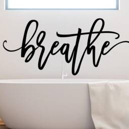 Breathe Wall Decal -Spa Bathroom Decor - Vinyl Massage Therapist Relaxing Bath - thumbnail 2