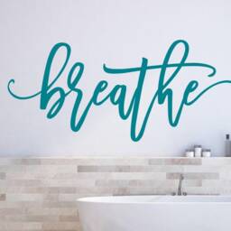 Breathe Wall Decal -Spa Bathroom Decor - Vinyl Massage Therapist Relaxing Bath - thumbnail 3