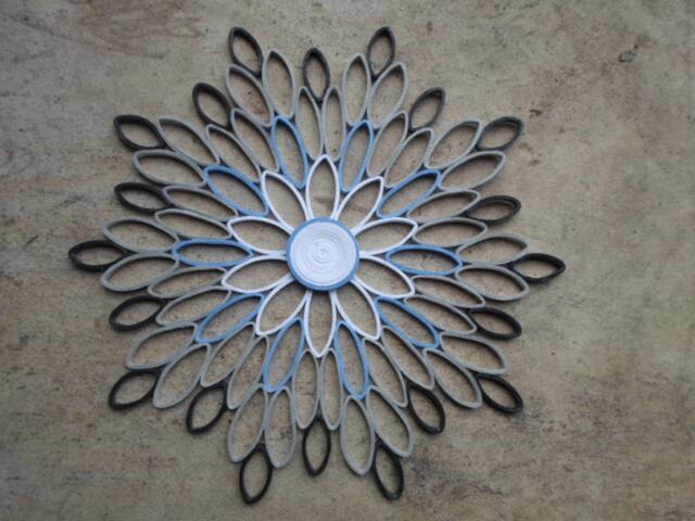 Gray Paper Flower Wall Art Modern Geometric Home Decor - image 1