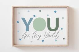 Boys Pastel Nursery Prints, Affirmation You Are So Loved, Quotes, Bedroom Playroom Wall Art - thumbnail 1