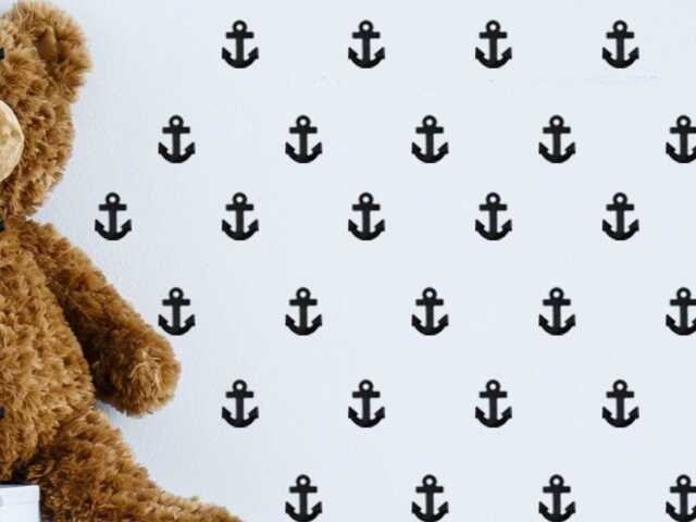 Anchor Sailor Boat Wall Decals Decor Stickers Nursery Baby Boy Modern & Scandinavian - Sets Of 25 - image 1