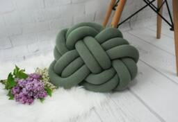 "Gray Knot Pillow Large Decorative Cushion, Modern Home Decor - 12.6""x16.14" - thumbnail 4