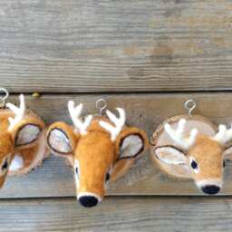 Mounted Deer Head - Needle Felted - thumbnail 4