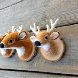 Mounted Deer Head - Needle Felted - thumbnail 3