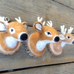 Mounted Deer Head - Needle Felted - thumbnail 2