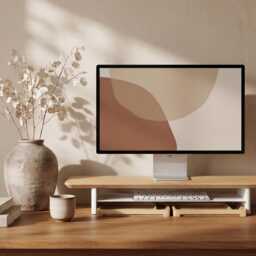 Desk Monitor Riser With Storage, Custom Walnut Shelf Organizer, Personalized Stand For Home Office Setup - thumbnail 2