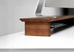Desk Monitor Riser With Storage, Custom Walnut Shelf Organizer, Personalized Stand For Home Office Setup - thumbnail 1
