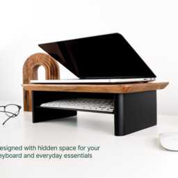 Desk Monitor Riser With Storage, Custom Walnut Shelf Organizer, Personalized Stand For Home Office Setup - thumbnail 3
