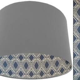 Blue Lampshade, Geometric Ceiling Light Shade, Table Lamp Boho Lampshades, Bohemian Interior Lighting - thumbnail 2