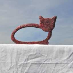Pink Cat Mirror, Wall Hanging Mirror, Decorative Cat Decor, Lover Gift, House Warming Teacher Shaped Mirror