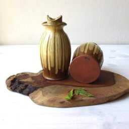 Ceramic Candlesticks, Set Of Two Candlesticks , 2 Pottery Candle Sticks, Beige Candleholder, Brown Lovers Gift - thumbnail 4