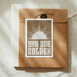 Golden Sunshine - Positive Retro Typography Art Print For Boho Home Decor - thumbnail 3