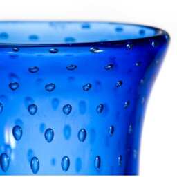 Handmade Murano Glass Vase Blue Ballotton Vase With Gold Leaf - thumbnail 2