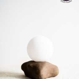 Brown Ceramic Minimalist Table Lamp For Cozy Bedroom & Livingroom Lighting Unique Textured - thumbnail 2