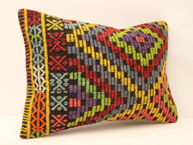 Throw Kilim Pillow 14x20 Feet - 35x50 cm Anatolian Kelim Turkish Pillow Kilim Cushion Art Deco Cover Sofa 4Bef-334 - image 1