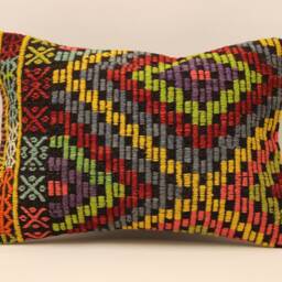 Throw Kilim Pillow 14x20 Feet - 35x50 cm Anatolian Kelim Turkish Pillow Kilim Cushion Art Deco Cover Sofa 4Bef-334 - thumbnail 2