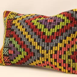 Throw Kilim Pillow 14x20 Feet - 35x50 cm Anatolian Kelim Turkish Pillow Kilim Cushion Art Deco Cover Sofa 4Bef-334 - thumbnail 3