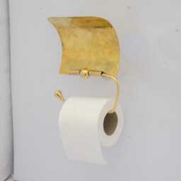 Solid Brass Toilet Paper Holder With Sliding Cover, Handcrafted Powder Room Roll - thumbnail 2