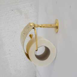 Solid Brass Toilet Paper Holder With Sliding Cover, Handcrafted Powder Room Roll - thumbnail 3