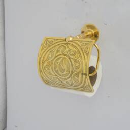 Solid Brass Toilet Paper Holder With Sliding Cover, Handcrafted Powder Room Roll