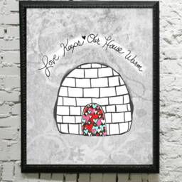 Igloo Art, House Warming Print, Gift For New House, Art Home Buyers, Love White Theme, Cream Off White, Modern - thumbnail 2
