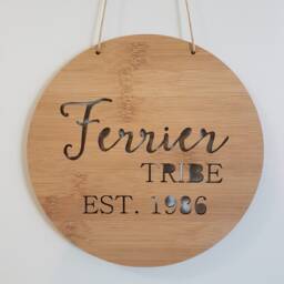 Personalised Family Name Tribe Wooden Wall Hanging 19.5cm-Wall Sign-Custom Name-Wedding-New Parents-Lasercut-Plaque-First Born-Children-Kids - thumbnail 2