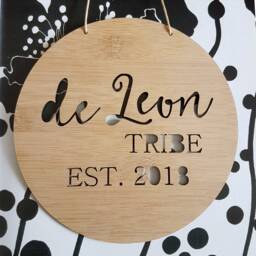 Personalised Family Name Tribe Wooden Wall Hanging 19.5cm-Wall Sign-Custom Name-Wedding-New Parents-Lasercut-Plaque-First Born-Children-Kids