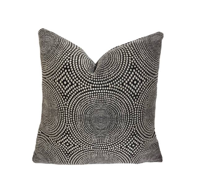Scion - Kateri Charcoal Soft Concentric Circle Weave Cushion Cover Handmade Throw Pillow Designer Home Decor - image 1