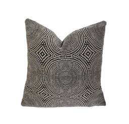 Scion - Kateri Charcoal Soft Concentric Circle Weave Cushion Cover Handmade Throw Pillow Designer Home Decor - thumbnail 1