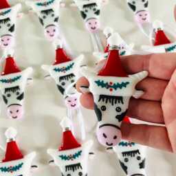 Fused Glass Cow Christmas Decorations - Glass Decoration, Tree Cornwall - thumbnail 4