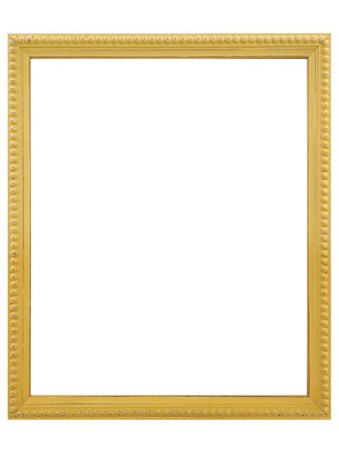 Yellow Wooden Picture Frame Crown Bobbin, Distressed Finish - image 1