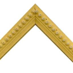 Yellow Wooden Picture Frame Crown Bobbin, Distressed Finish - thumbnail 2