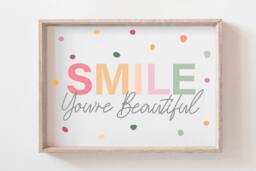 Girls Pastel Nursery Prints, You Are Beautiful Print, Bedroom Quote, Motivational Wall Art, Home Decor - thumbnail 1