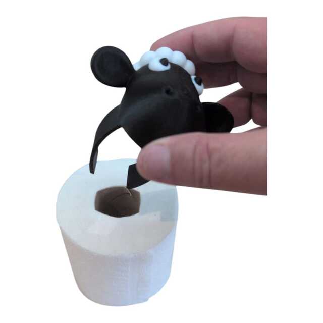 Sheep Toilet Paper Roll Holder – 3D Printed Funny Black Sheep Free Standing Stand, Whimsical Bathroom Decor & Housewarming Gift