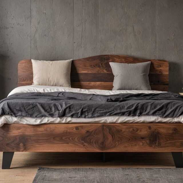 Solid Oak Bed Frame & Headboard, 100% Natural Live Edge, Avail Sizes For Twin(Single/Twin Xl/Full(Double/Queen/King/California King - image 1